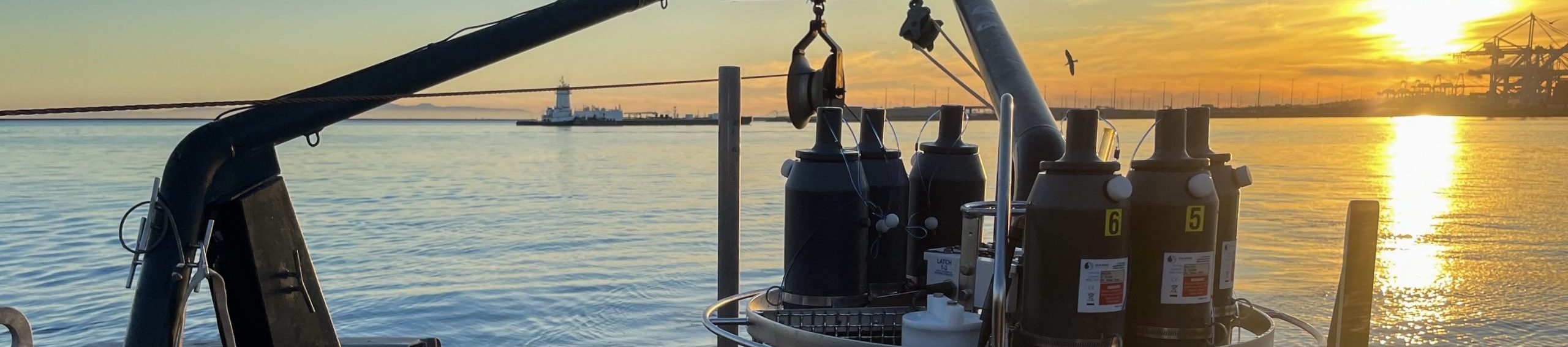 Rosette featured on the R/V Yellowfin during a Sunset